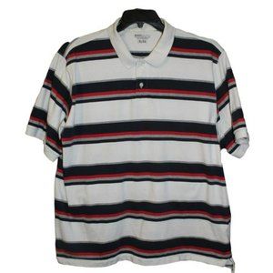 Basic Edition Red/White/Black Men's Collared Short Sleeve Shirt/ Size: XL/EG